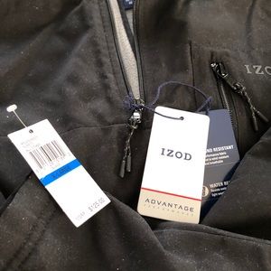 Black Izod men’s pull over jacket with quarter zip